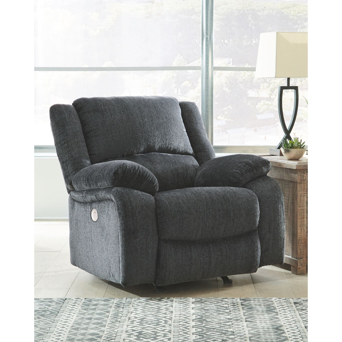 Draycoll Power Rocker Recliner - Slate | Poirier Furniture